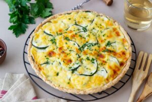 Quiche with salad